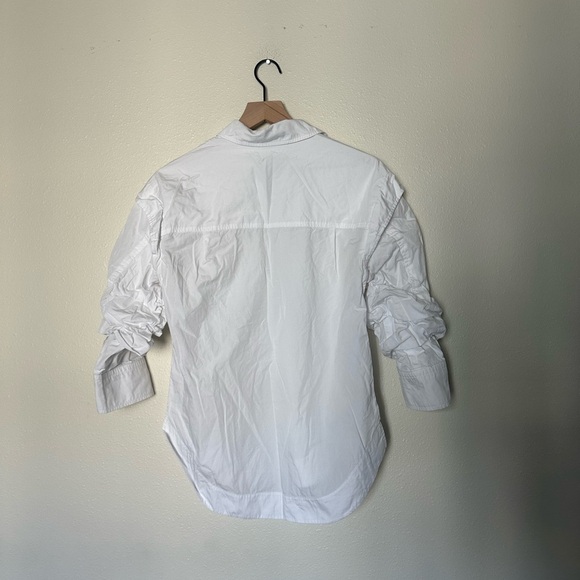 DEREK LAM 10 CROSBY Marley Ruched Sleeve Button Down Shirt - Picture 7 of 8